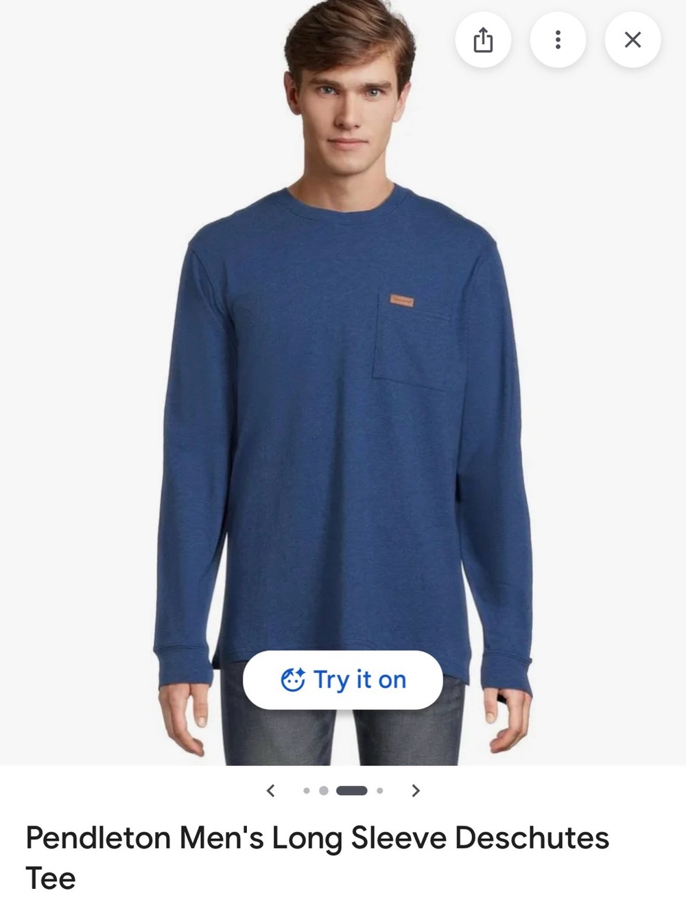 Pendleton Men’s Long Sleeve Deschutes Tee - Blue
